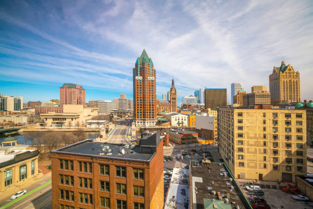 istock Downtown skyline with Buildings in Milwaukee USA 979620384