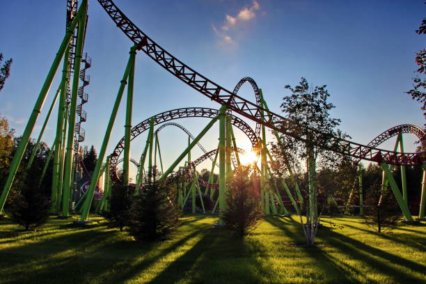 istock Sunset in the amusement park 979637858