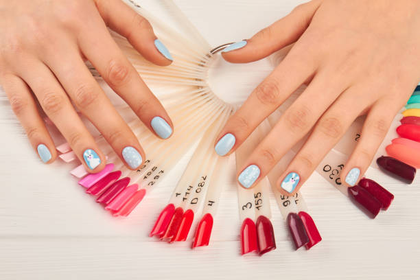 istock Manicured hands and nails color palette. 979644798