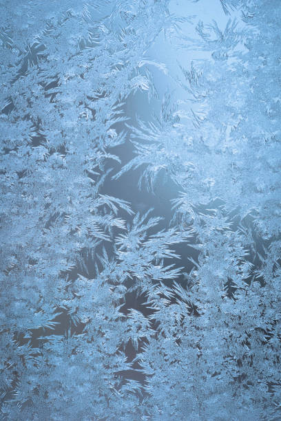 Icy glass natural pattern Frosty natural pattern on winter window alcorza stock pictures, royalty-free photos & images