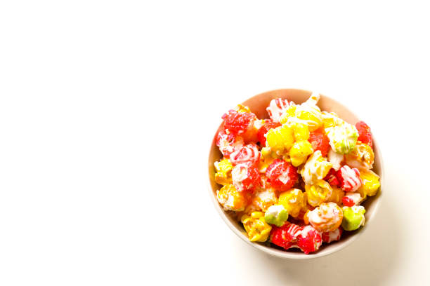 istock Sweet Food - Multi Colored Pop Corn - Isolated on White Background 979674846