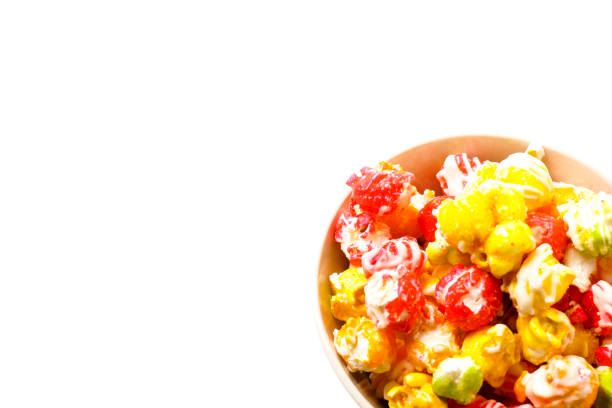 istock Sweet Food - Multi Colored Pop Corn - Isolated on White Background 979674848
