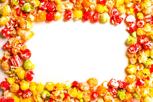 istock Sweet Food - Multi Colored Pop Corn - Isolated on White Background 979674888