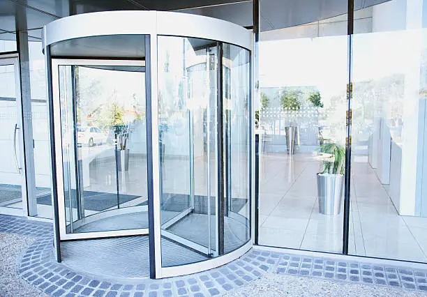 Photo of Modern entrance with revolving door