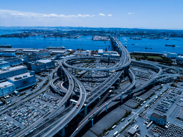 istock Aerial view of the multiple lane highway 979738024