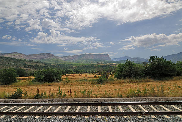 istock Landscape with railroad in Catalonia at summer 97974256