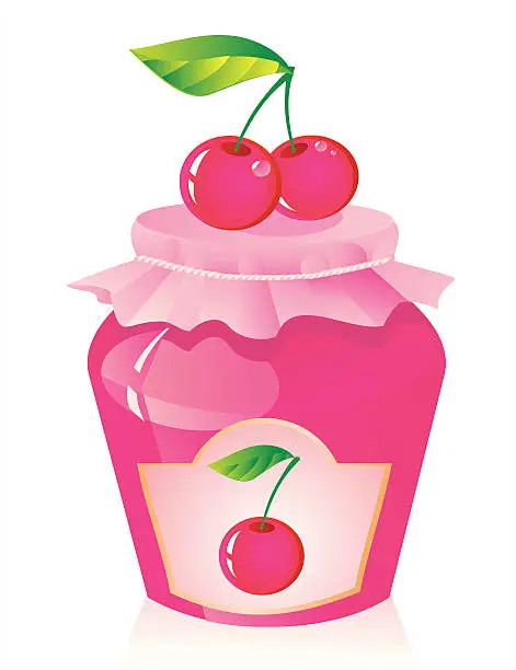 Vector illustration of cherry jam