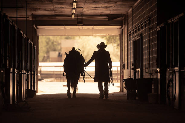 istock Cowboy at a horse stable 979747156
