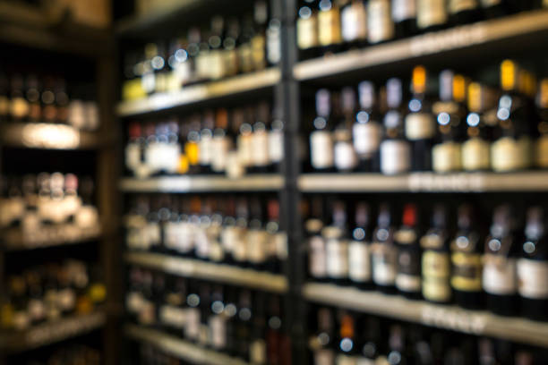istock Blurred image of liquor shop 979752908