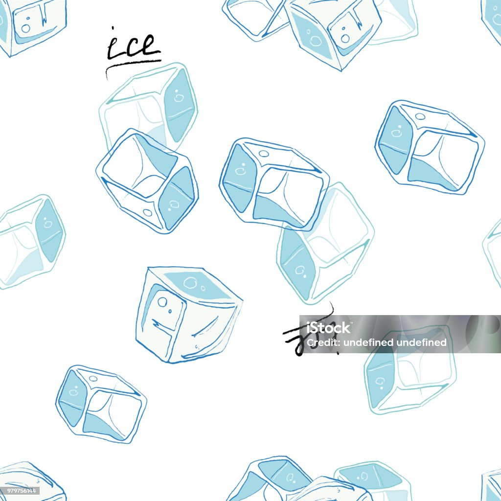 Ice Pattern Easy Seamless Pattern With Ice Pattern With Ice Cubes Stock Illustration ...