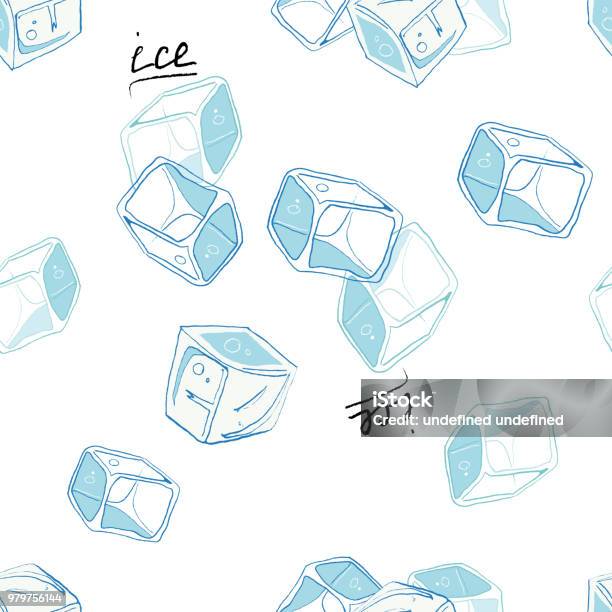 Ice Block Pattern Seamless Pattern With Ice Pattern With Ice Cubes Stock Illustration ...