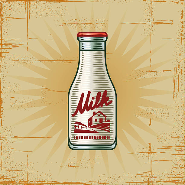 retro butelka mleka - 4592 stock illustrations
