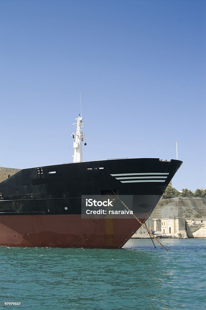 Merchant ship  Blue Stock Photo