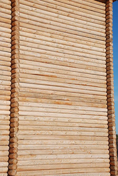 istock wooden masonry of logs 97980601