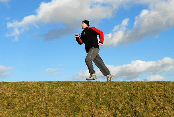 man running stock photo