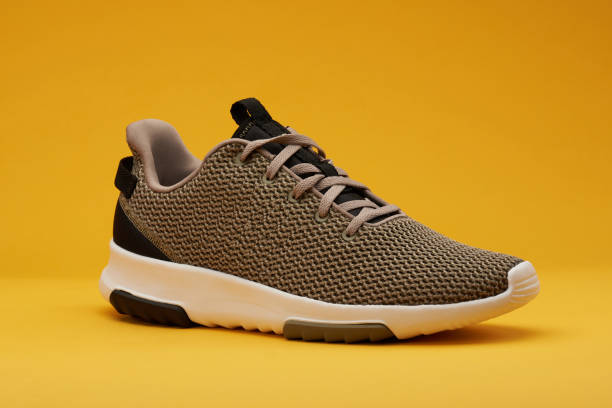 istock Brown sport shoe for running 979831500