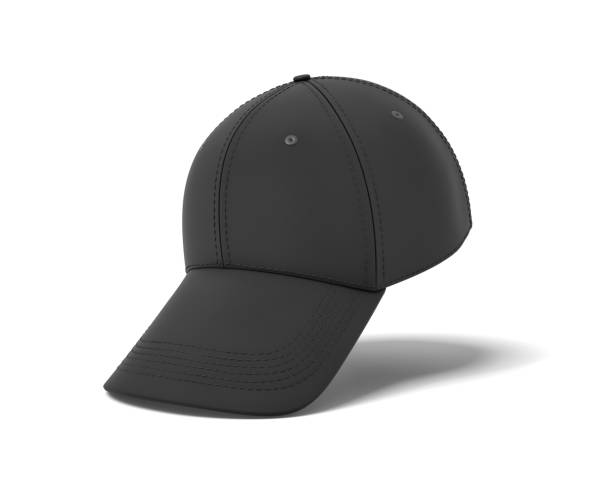 istock 3d rendering of a single black baseball cap hanging vertically on a white background with its visor down 979839458