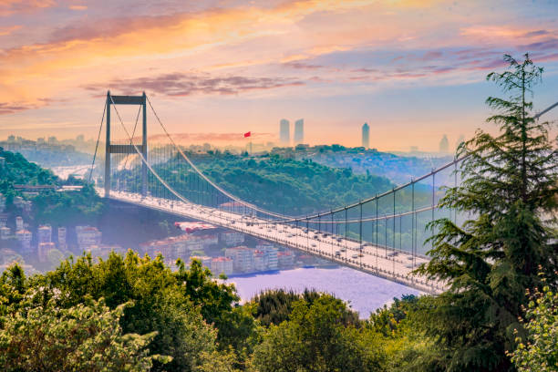 istock Old Bosphorus Bridge in otagtepe - Istanbul - Turkey 979879830