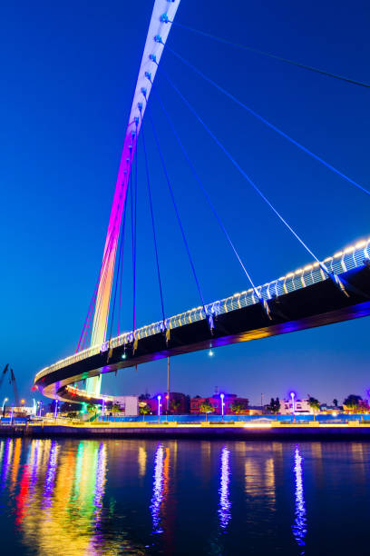 istock Dubai water canal bridge at night 979892332