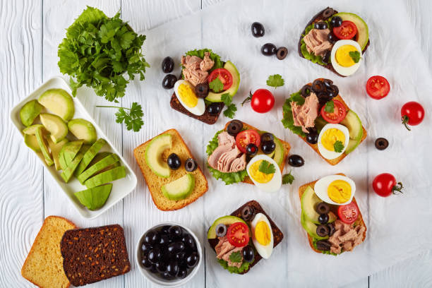 istock toasts with canned tuna on a paper 979900194