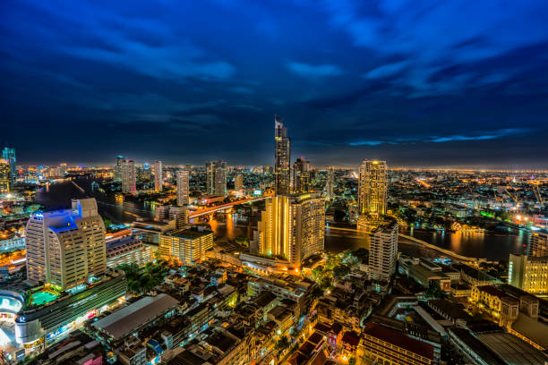 istock Bangkok city and Chao Phraya river in twilight time 979905678