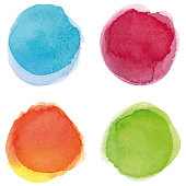 istock Round multicolored watercolor spots 979905848