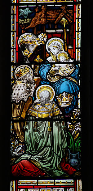 istock Adoration stained glass window 97992037