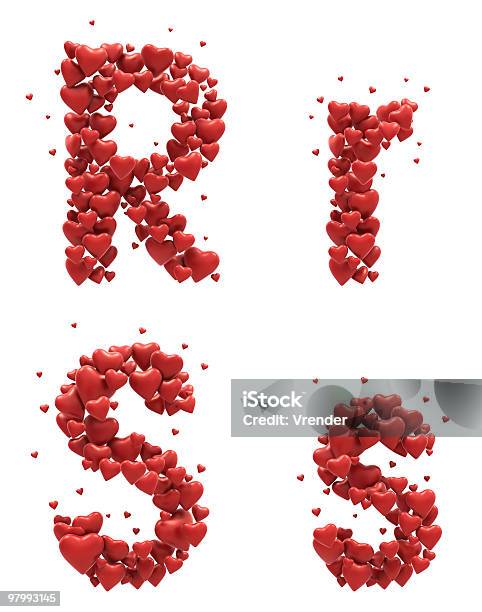 Red Heart Font Stock Photo - Download Image Now - Alphabet, Alphabetical Order, Color Image