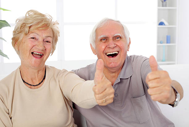 istock Happy mature couple showing ok. 97993554