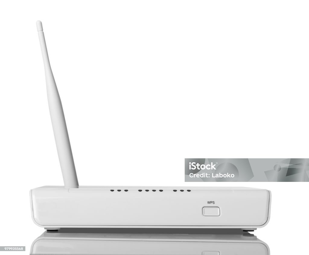Wifi Router With Wps Function Isolated On White Stock Photo - Download Now - Accessibility, Communication, - iStock