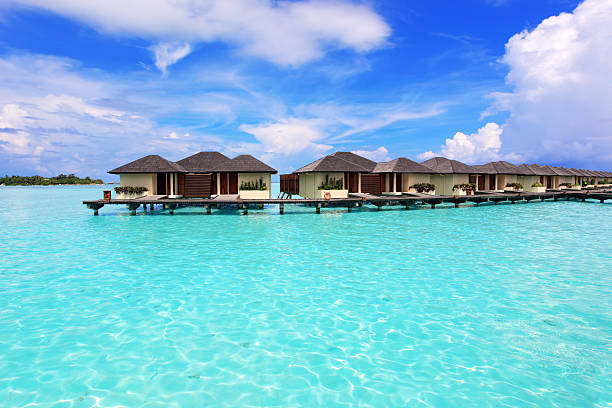 istock Exotic luxurious bungalows on the water. 97993689