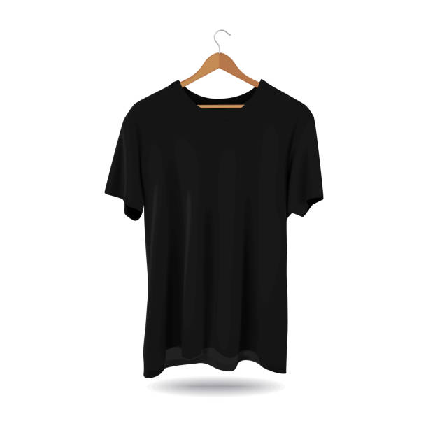 Mock-up T-shirt Sport Template Advertising Store Fashion Casual Apparel Black vector art illustration