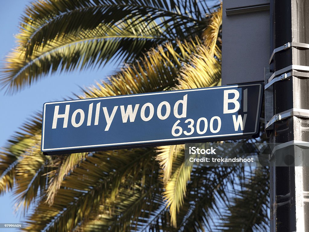 Hollywood Boulevard Palms - Photo de Boulevard libre de droits