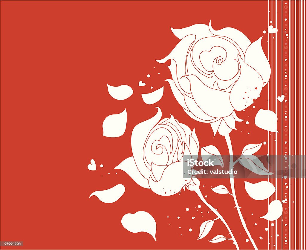 two red roses  Abstract stock vector