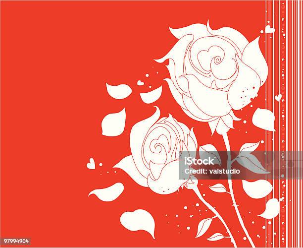 Two Red Roses Stock Illustration - Download Image Now - Abstract, Color Image, Elegance