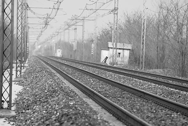 handlauf in schwarz und weiß - profondità stock-fotos und bilder