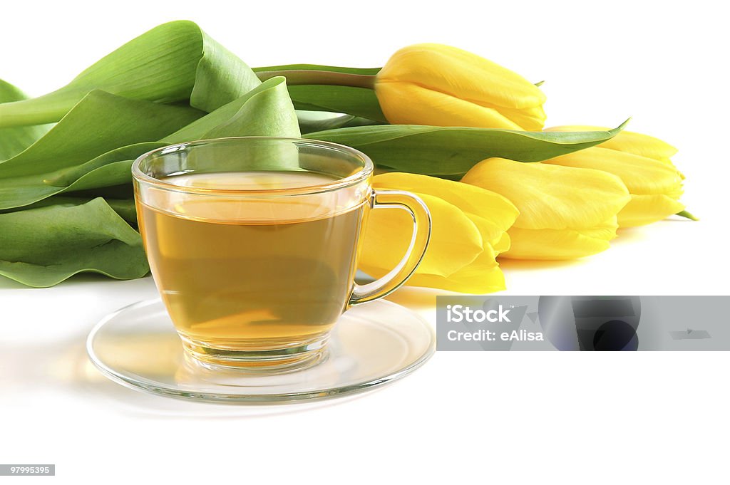 Herbata i tulipany - Zbiór zdjęć royalty-free (Bez ludzi)
