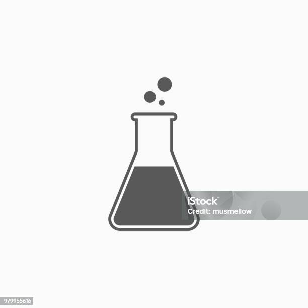 Flask Icon Stock Illustration - Download Image Now - Icon Symbol, Laboratory, Beaker