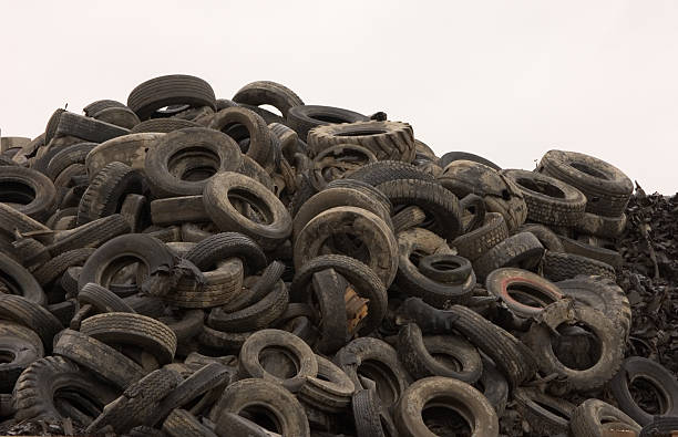 Close up of Used Tyres stock photo