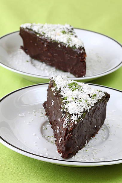 istock Chocolate cake with coconut and green tea powder 97996572