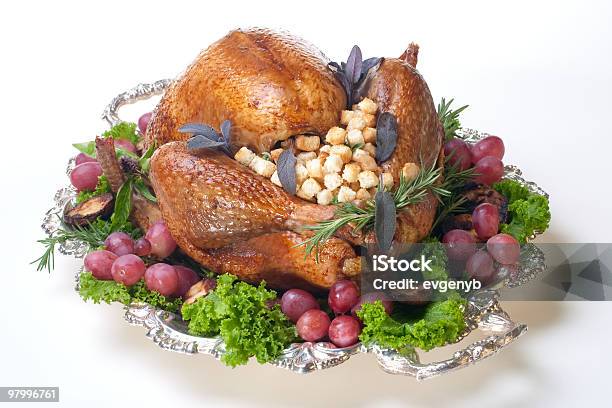 Holiday Turkey On White Stock Photo - Download Image Now - Color Image, Cooked, Food