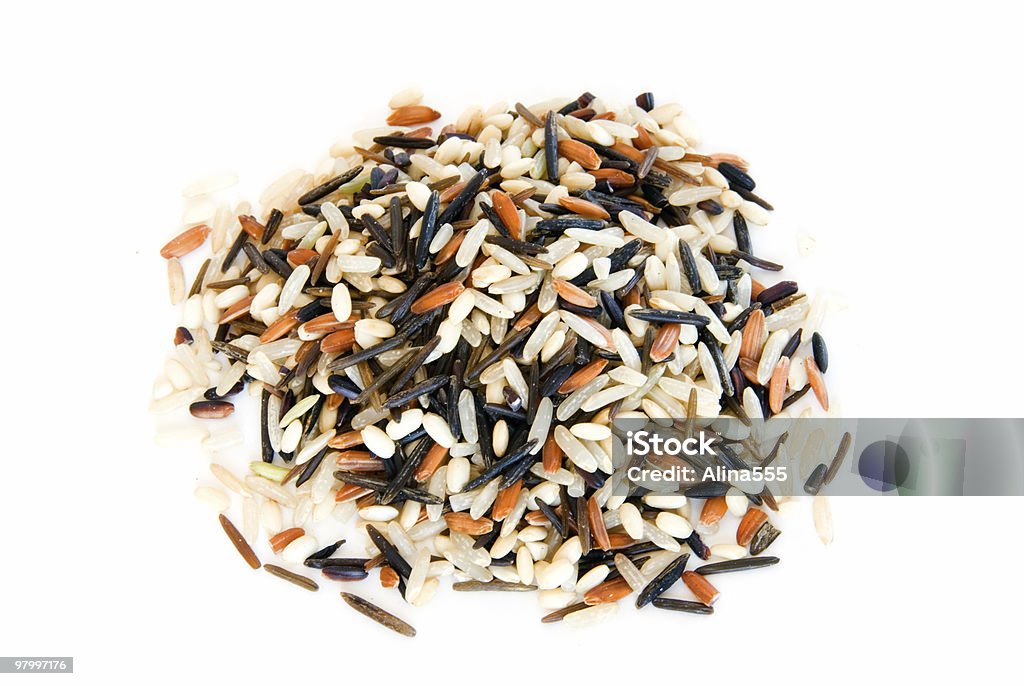 Pile of rice mix on white  Black Color Stock Photo