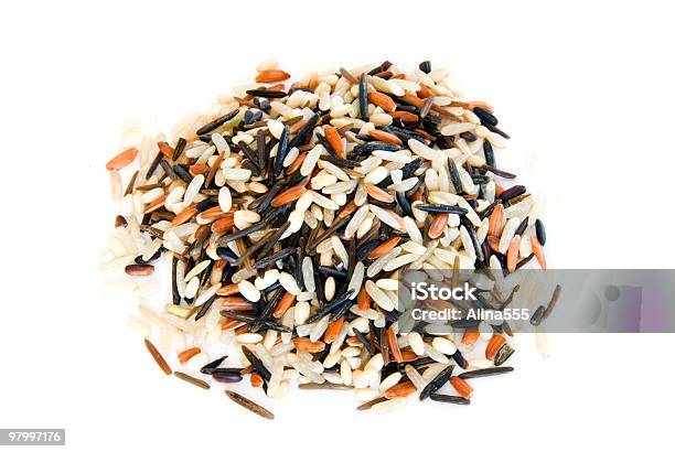 Pile Of Rice Mix On White Stock Photo - Download Image Now - Black Color, Brown, Brown Rice