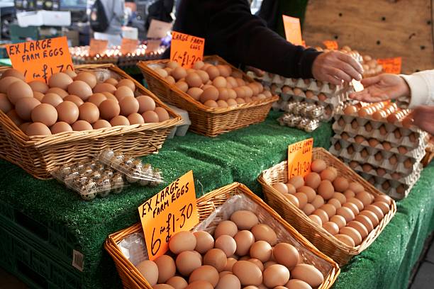 istock fresh organic farm eggs being sold at market 97997178