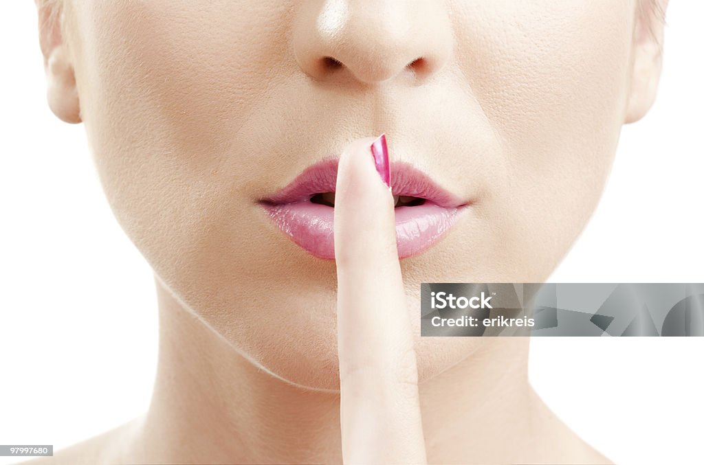 Silence - Photo de Doigt sur les lèvres libre de droits