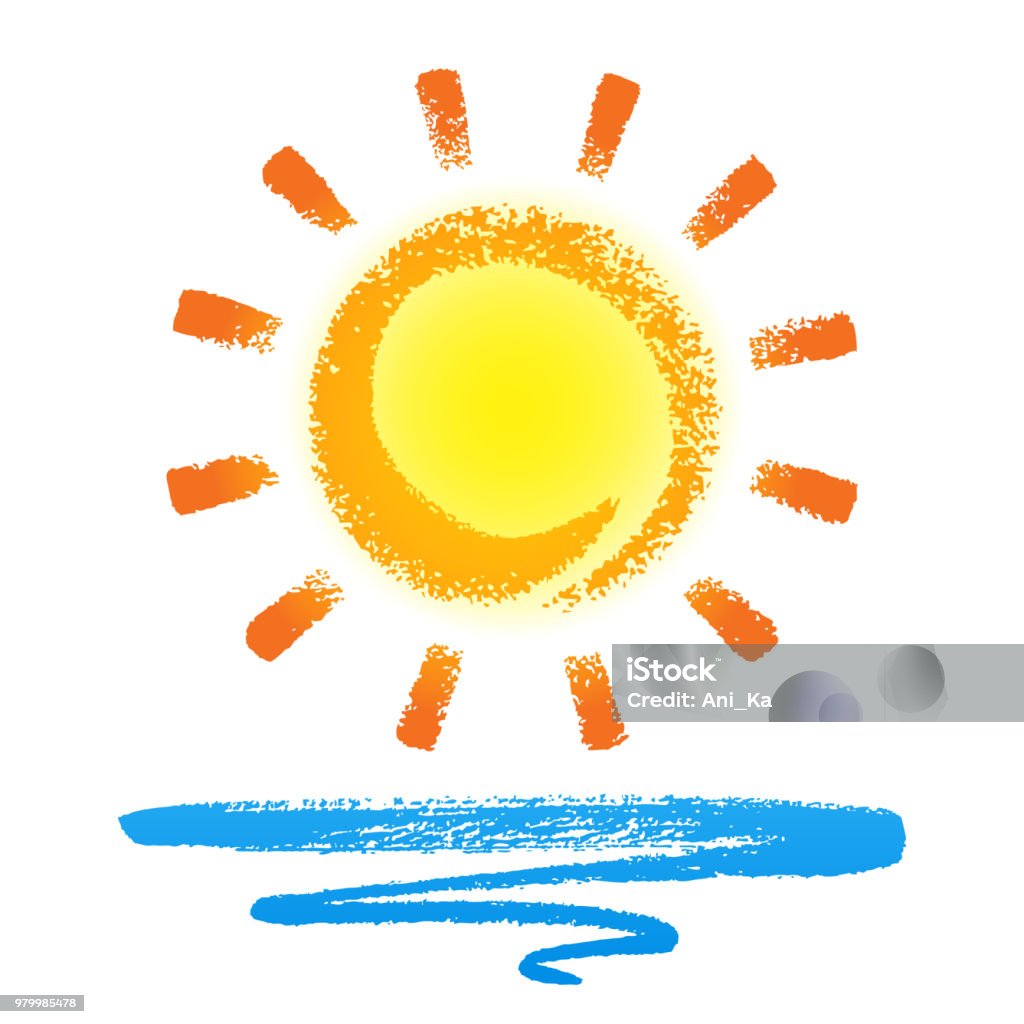 Sun and wave Vector illustration of sun and wave. EPS 10 file contains transparencies. Sunlight stock vector