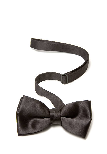 istock Close up of isolated black satin bow tie 97998734