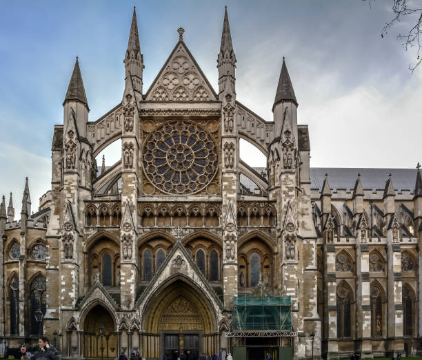 entrada norte da abadia de westminster - westminster abbey city of westminster awe uk - fotografias e filmes do acervo