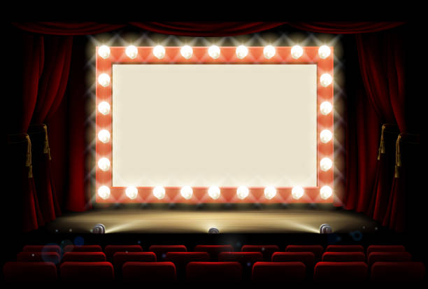 ilustrações, clipart, desenhos animados e ícones de cinema ou teatro com sinal de luz da lâmpada do estilo - mid atlantic usa flash