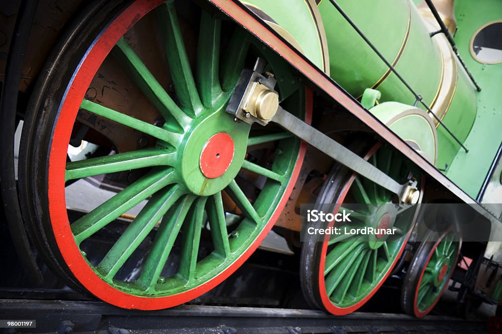 Locomotiva ruote - Foto stock royalty-free di Antico - Vecchio stile